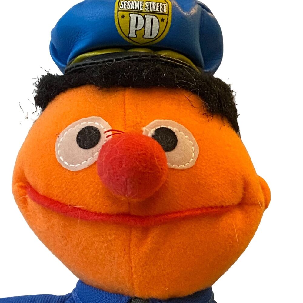 Nanco Sesame Street Ernie Stuffed Animal 2005 Police Officer Kids Toy Plush
